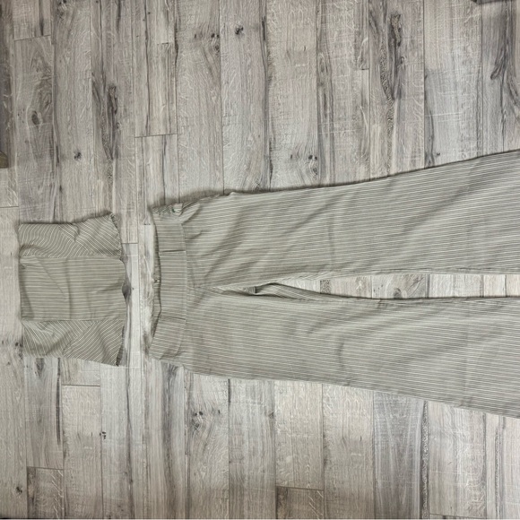 Le chΓ’teau set tube top Bottoms striped Grey cream beige vintage y2k 2000s - Picture 4 of 13